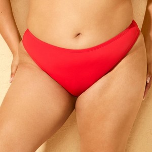 Women's Smocked Low-Rise Extra High Leg Extra Cheeky Bikini Bottom - Wild Fable™ - 1 of 3