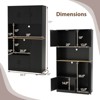 Costway 71" Tall Kitchen Pantry Cabinet with Charging Station Microwave Stand & Doors Black/White - 3 of 4