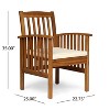 Christopher Knight Home Genois Outdoor Acacia Wood 3 Piece Bistro Set with Water Resistant Cushion - 4 of 4