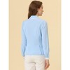 Allegra K Women's Contrast Collar Long Sleeve Office Button Down Shirts - 3 of 3
