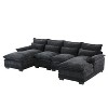 TiramisuBest 110*55" Modern Modular U-shaped Sectional Sofa with Waist Pillows, Modular Sectional Sofa with Storage, Sideboard Buffet Style - 4 of 4