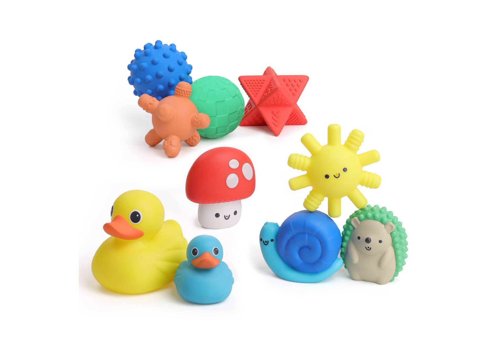 Itzy Ritzy Itzy Splash Gift Set with Sensory Shapes, Bath Squirters, and Duckies - 10pc