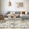Washable Area Rug – Ultra-Thin Low Pile Vintage Carpet, Non-Slip Accent for Living Room, Bedroom, Home Office, Distressed Rust Design - 4 of 4