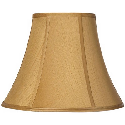 Springcrest Coppery Gold Medium Bell Lamp Shade 7" Top x 14" Bottom x 11" Slant x 10.5" High (Spider) Replacement with Harp and Finial