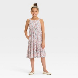 Girls' Sleeveless Woven Floral Midi Dress - Cat & Jack™ - 1 of 3