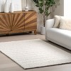 Nuloom Electra Chevron 5x8 Wool Indoor Area Rug for Living Room Bedroom Dining Room Kitchen, Ivory - 2 of 4
