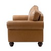 Antonia 60 Wide Chesterfield Loveseat Genuine Leather Sofa with Nailhead Trim and Rolled Armrests - 4 of 4