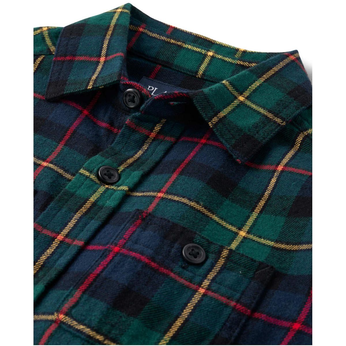 The Children's Place Boys Matching Family Christmas Long Sleeve Plaid Flannel Button Up Shirt - thumbnail 2