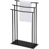 Kings Brand Furniture - 3 Tier Modern Freestanding Towel Rack Stand- Black Metal with Tempered Glass - 4 of 4