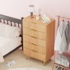 Fluted Dresser for Bedroom with Drawers, Wooden Chest of Drawers with Metal Handle & Feet, Natural Dresser for Living Room, Hallway, Bedroom - 2 of 4