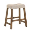 GDFStudio Gilbert Rustic Backless Rubberwood Upholstered Counter Stool (Set of 2) - 4 of 4