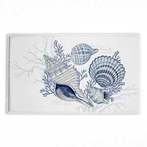 Stupell Industries Coastal Chinoiserie Shells Printed Plush Bath Mat And Bath Rug, Design By Nicole Tamarin, 18"X30" - 1 of 4