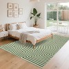 Washable Area Rugs for Living Room Bedroom Modern Geometric Striped Rugs Non-Slip Low Pile Soft Foldable Accent Rug - 3 of 4