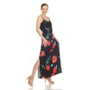 Women's Floral Strap Maxi Dress with Side Slit and Pockets - White Mark - 2 of 4