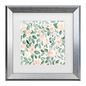 Trademark Fine Art - Rosana Laiz Blursbyai Miriam flowers in coral Matted Framed Art - 1 of 4