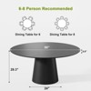 PexFix 60" Round Dining Table for 6 People Modern Pedestal Table with Fluted Cone Base & Wood MDF Top for Small Space Kitchen Dining Room Cafe Black - 4 of 4