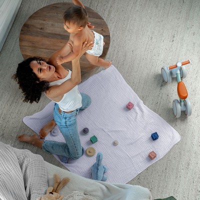 Heather Slate Light Grey Muslin Cotton Baby Blanket 40" x 40"