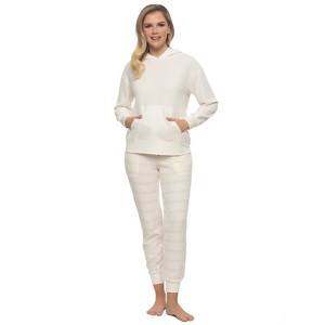 Felina Jolie 2-Piece Hoodie & Jogger Lounge Set -  Waffle Knit Fabric and Relaxed Fit Loungewear - 1 of 3