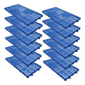 Plastic Pallets for Basement Storage (Set of 6) - Waterproof Floor Pallets, Ventilated Grid Design, HDPE Heavy Duty Storage Pads for Garage/Kitchen - 1 of 4