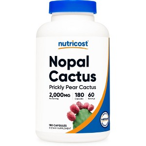 Nutricost Nopal Cactus (2000mg) 180 Vegan Capsules - Prickly Pear Cactus, 60 Servings - 1 of 4