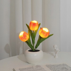 Led Table Lights,Led Simulation Tulip Night Light with Vase,Table Lamp Ornaments for Home Living Room Desktop Decor for Home Table Centerpieces - 1 of 4