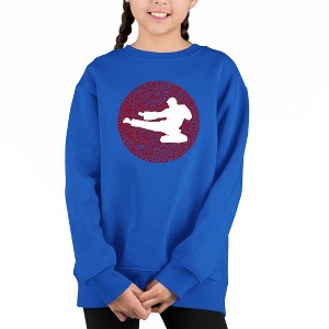 LA Pop Art Types Of Martial Arts - Girl's Word Art Crewneck Sweatshirt - 1 of 3