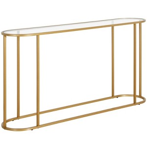 54 in. Brass Metal Console Table - Henn&Hart - 1 of 4