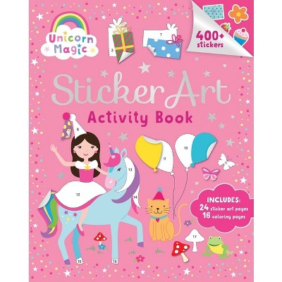 Unicorn Magic: Sticker Art & Coloring - (Paperback)