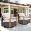 Buenhomino Patio Chairs Set of 2, Outdoor Swivel Rocker Patio Chairs, Metal Patio Furniture with Deep Seating and Wide Arm for Deck, Porch, Yard - 2 of 4