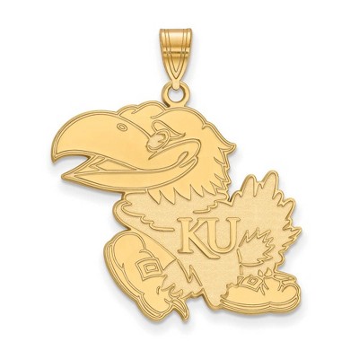 Black Bow Jewelry 14k Yellow Gold Kansas Jayhawks NCAA Extra Large Pendant