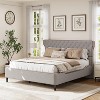 Queen/King Size Upholstered Platform Bed Frame with Curved Back Headboard, Button Tufted Design & Piping, Modern Classic - ModernLuxe - 2 of 4