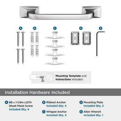 Highland Ridge Chrome 9 inch Wall Mounted Towel Bar