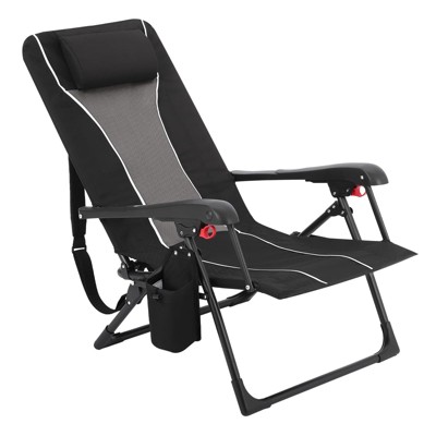 Foldable Beach Chair for Adults - Portable Outdoor Camping Recliner, High Back with Hard Armrest, Sun Lounger for Patio & Garden, 330lb Capacity