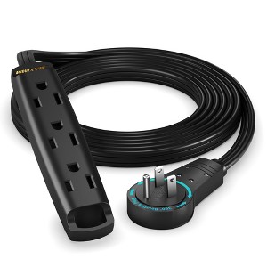 360 Degree Rotating Flat Extension Cord, 3-Outlet 1-Sided, 16 AWG - 1 of 4