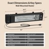 EAGLE PEAK Infrared Patio Heater 1500W Carbon Fiber, Wall-Mounted Outdoor Electric Heater with Remote, ETL Certified, IP65 Weatherproof, Black - 2 of 4