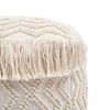 TOV Furniture Inca Tasseled and Patterned Pouf in Cream - 4 of 4