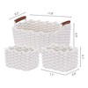 Unique Bargains Decorative Cotton Rope Handcrafted Portable Storage Basket 3 Pcs - 3 of 4