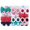 Hudson Baby Infant Girl Headband and Socks Giftset, Bright Pink Floral, One Size - 2 of 4