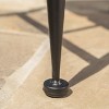 MOEPISY Rectangle Outdoor Coffee Table With Angled Tubular Legs And Wood Top, Black - 2 of 4