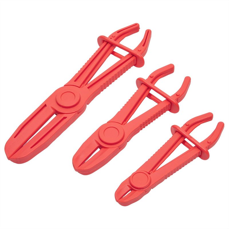 Juvale 3-Pack Hose Pinch Off Pliers - Fuel Line Clamp Tool for Automotive Brake, Radiator and Coolant (Red, 3 Sizes), 1 of 10