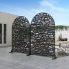 Wooakway 72"H 47"W Outdoor Arch Metal Garden Trellis Outdoor Privacy Screen Lattice Panel Indoor Room Divider - 2 of 4