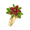 Ross-Simons 1.20 ct. t.w. Garnet Flower Ring With .90 ct. t.w. Chrome Diopsides and Citrine Accents in 18kt Gold Over Sterling - 3 of 4