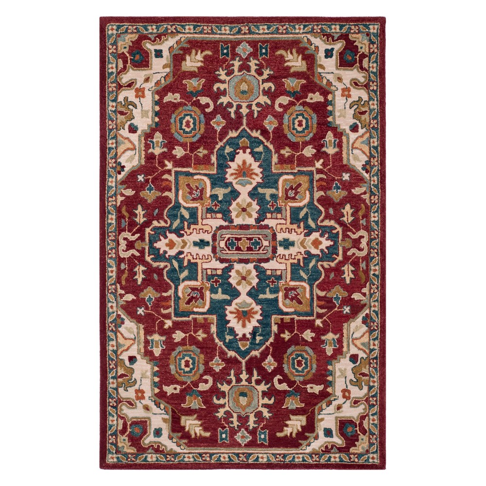 4'x6' Medallion Tufted Area Rug Red/Blue - Safavieh