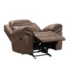 Ryal Hampton Manual Glider Recliner Chair, Brown Faux Leather, Pillow Arms - 4 of 4