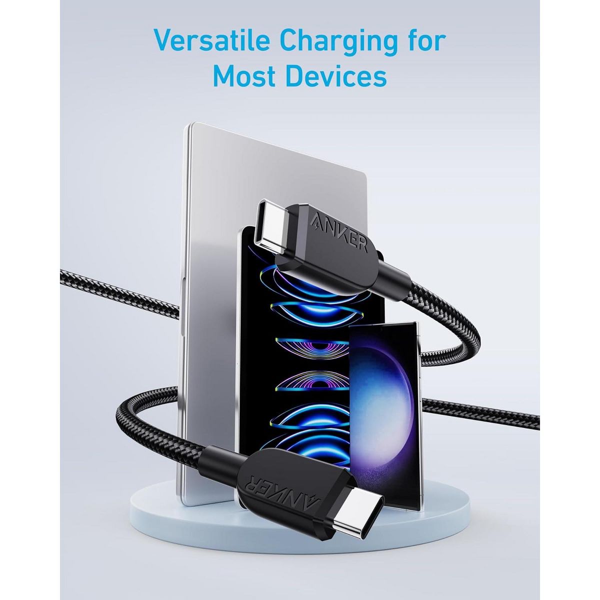 Anker USB C to USB C Cable, 240W Fast Charging Cord (2-Pack, 10 ft, Black) | For iPhone 17 / 16 Series, MacBook Pro 2020, iPad Air 4, and More - thumbnail 3