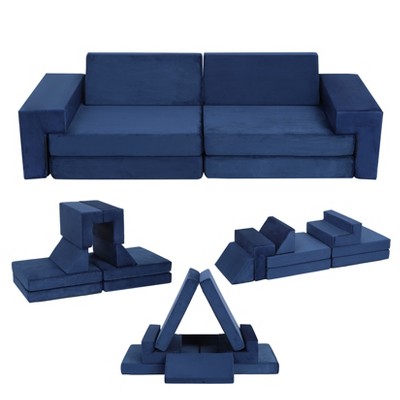 Kids Couch 8PCS Play couch,modular kids play couch for playroom, Playhouse Play Set for Toddlers Babies, Foam Modular Sectional Sofa