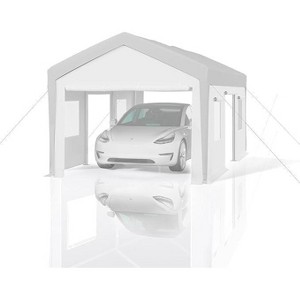 Heavy-Duty Replacement Canopy Cover, PE Waterproof & UV-Resistant Carport Top, Easy Install Replacement Tarp for Metal Frame Structures - 1 of 4