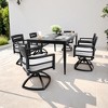 CAVINAS 7 Piece Patio Dining Set Aluminum dining table set with Chairs Sintered Stone Tabletop Outdoor Dining with 6 Chairs for Patio - 3 of 4