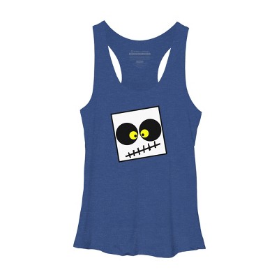Women's Design By Humans Square Skull By LonaMisa Racerback Tank Top