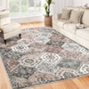 Washable Vintage Floral Living Room Bedroom Rugs, Distressed Print Farmhouse Carpet for Dining Room Kitchen, Retro Accent Home Decor Rugs - 2 of 4